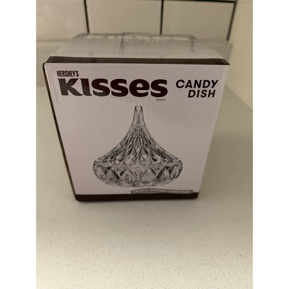 Hershey's Kisses Clear Crystal Covered Candy Dish by Godinger New in Box 5x5"
